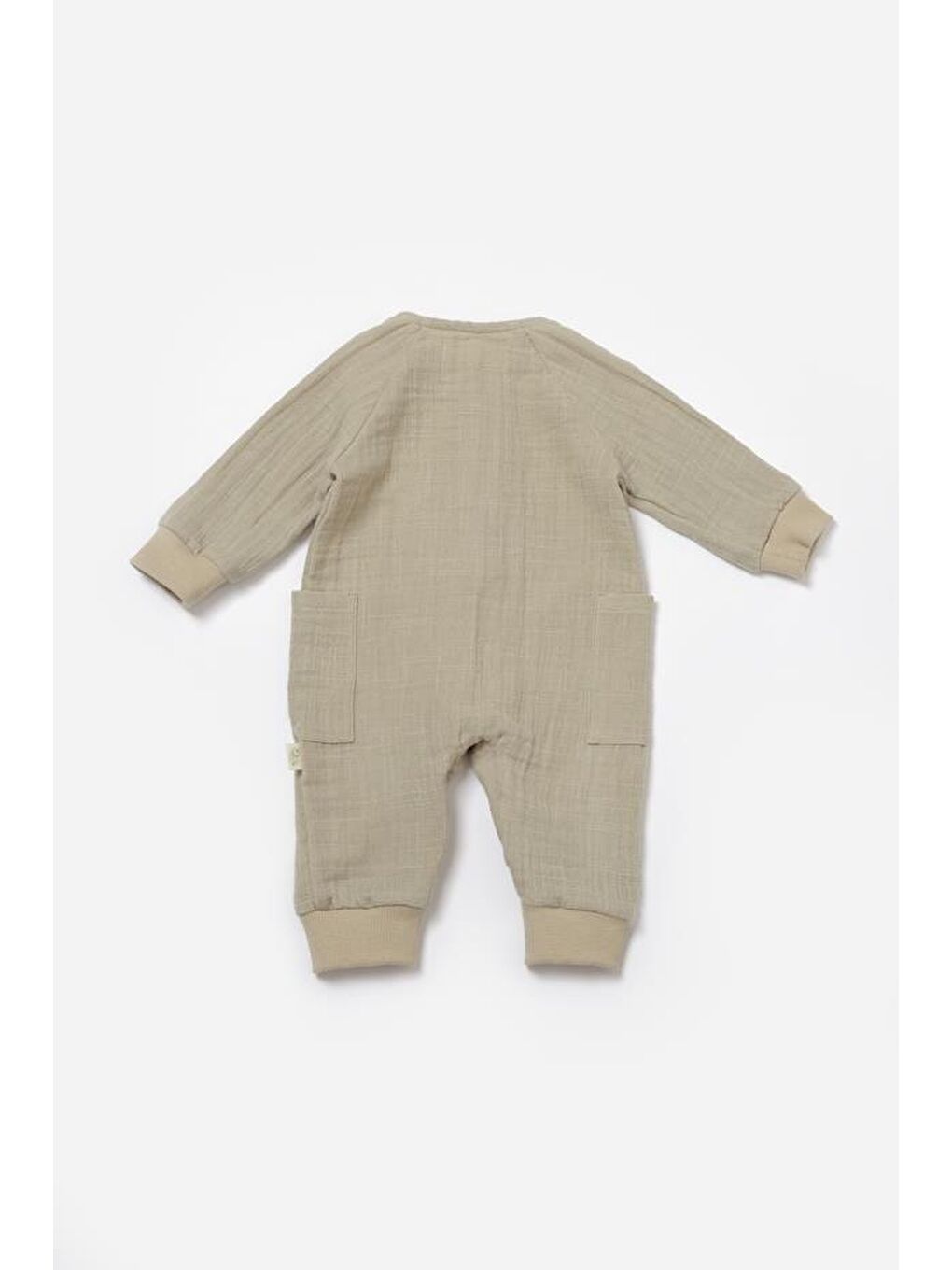 BabyCosy Organic Wear Yeşil Müslin Cepli Tulum csym7037 - 2