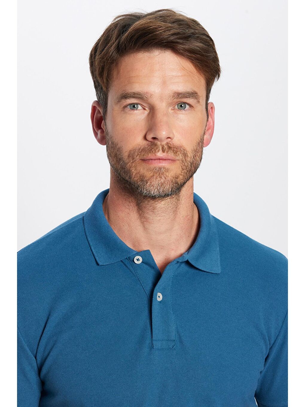 Erkek Slim Fit Dar Kesim Pamuklu Yumuşak Dokulu Serin Tutan Kumaş Düz Pike Petrol Polo Yaka Tişört