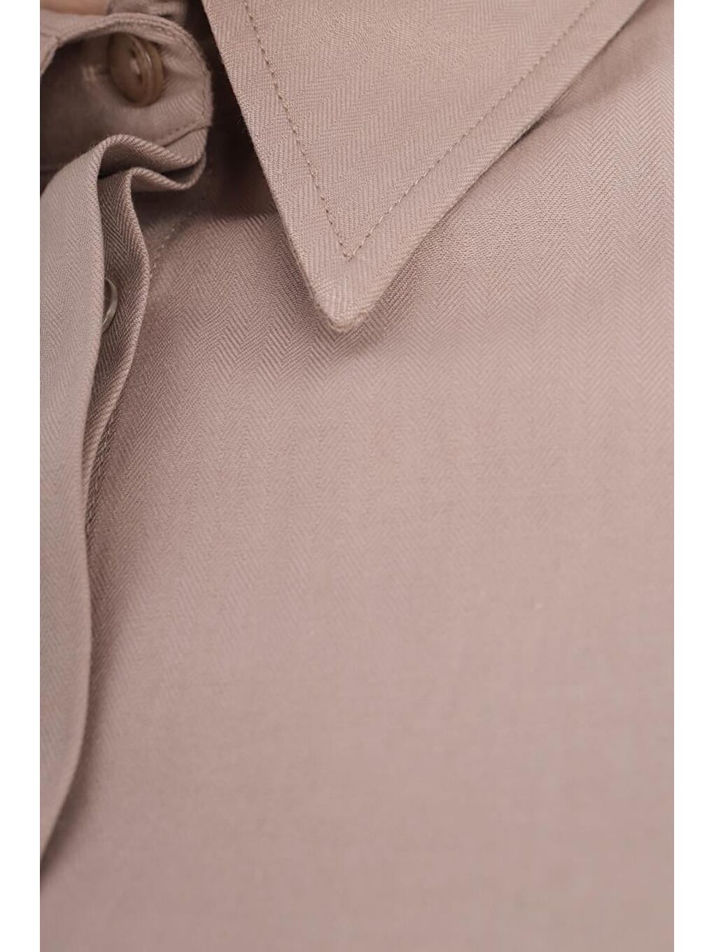 Bej Vizon Basic Gizli Patlı Gömlek Tunik-4