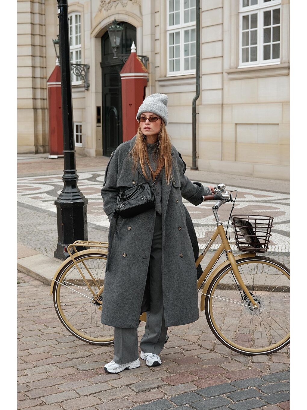 Premium Kaşe Trenç Kaban Antrasit