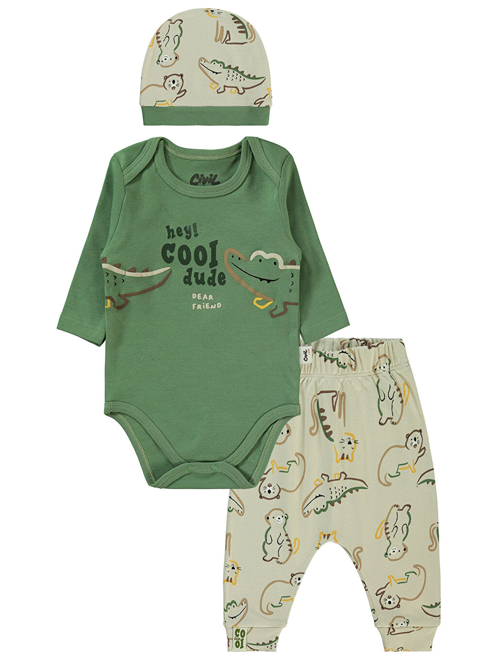 Baby Erkek Bebek 3'lü Takım 6-18 Ay Yeşil