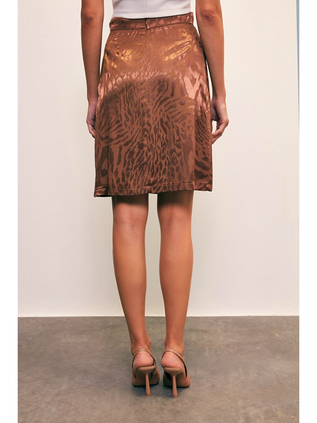 Kahverengi Jakarlı Çan Etek - Kahve-4