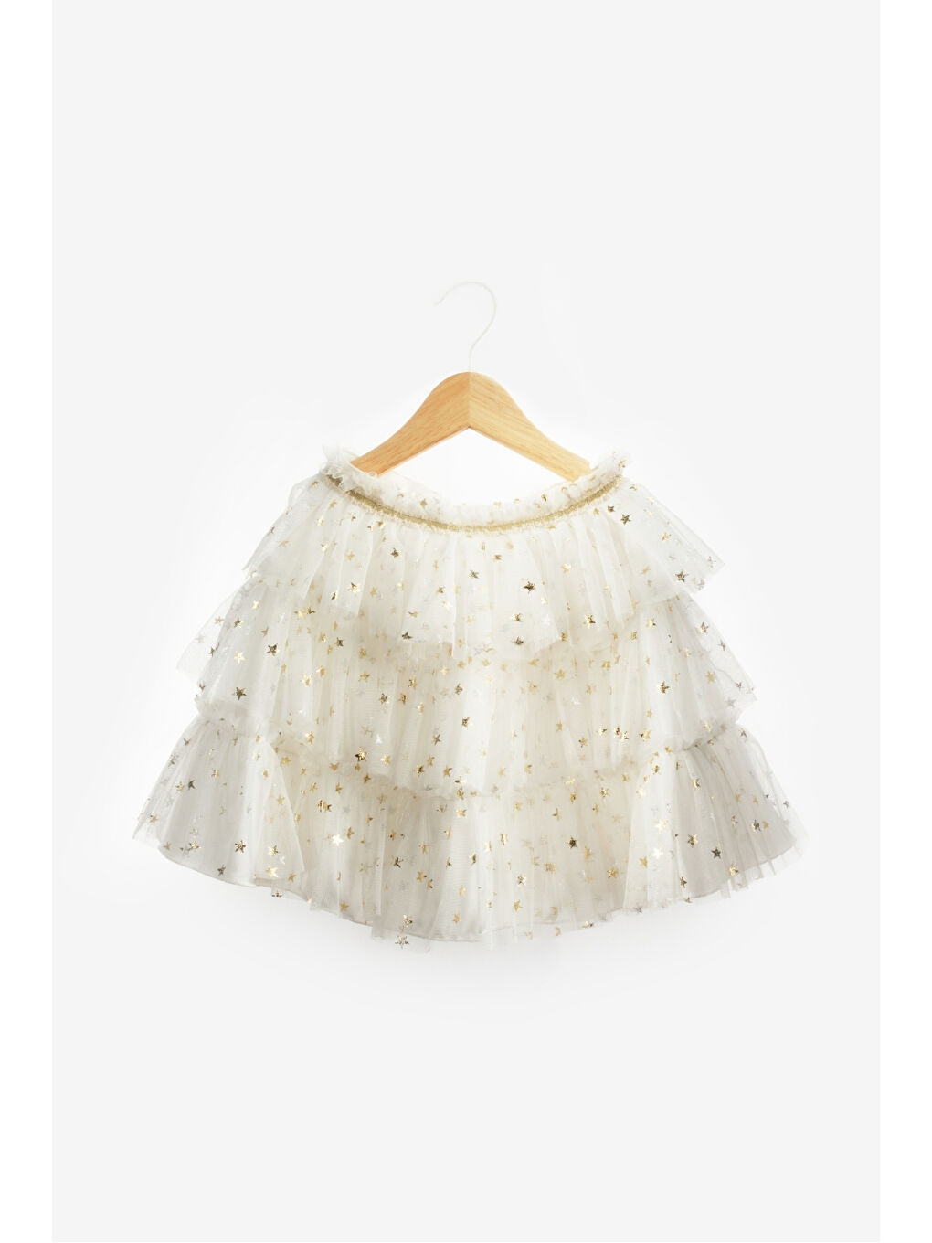 Beyaz Yıldızlı Kız Çocuk Kısa Pelerin-3