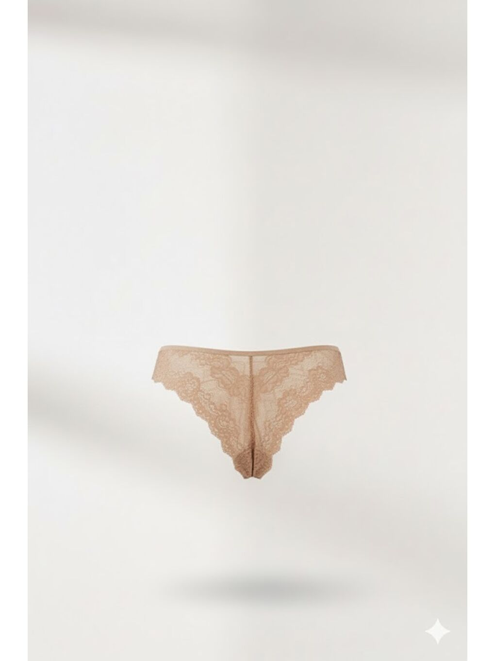 2 li Paket Dantelli Yüksel Bel String 560 Siyah/Ten-1