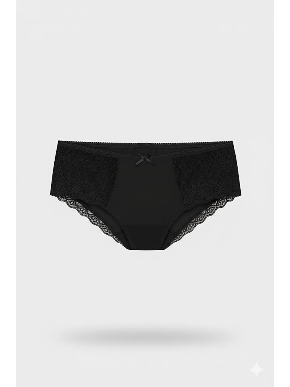 2 li Paket Dantelli Yüksel Bel String 560 Siyah/Ten-2