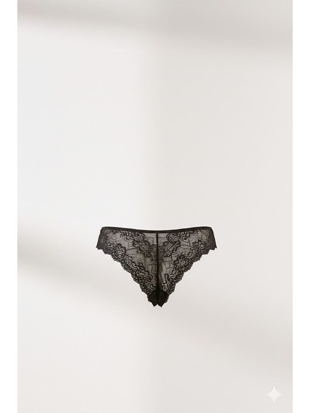 2 li Paket Dantelli Yüksel Bel String 560 Siyah/Ten-3