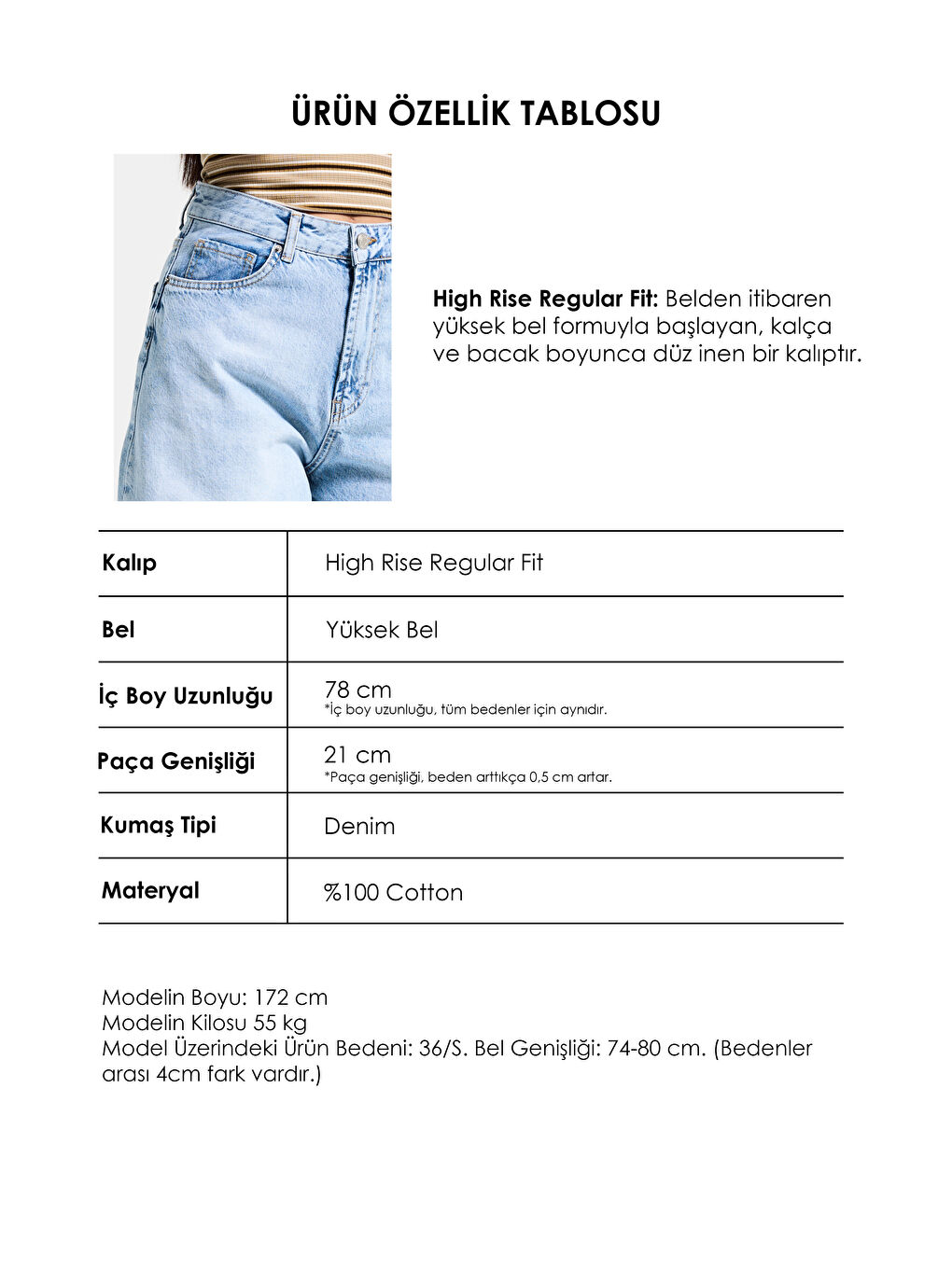 Mavi Kadın Regular Fit Yüksek Bel %100 Pamuk Rahat Kesim Denim Jean-4