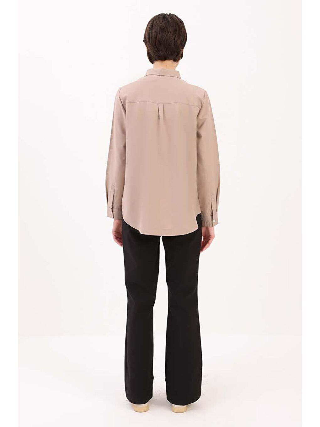 Bej Vizon Pamuklu Gizli Patlı Gömlek-2