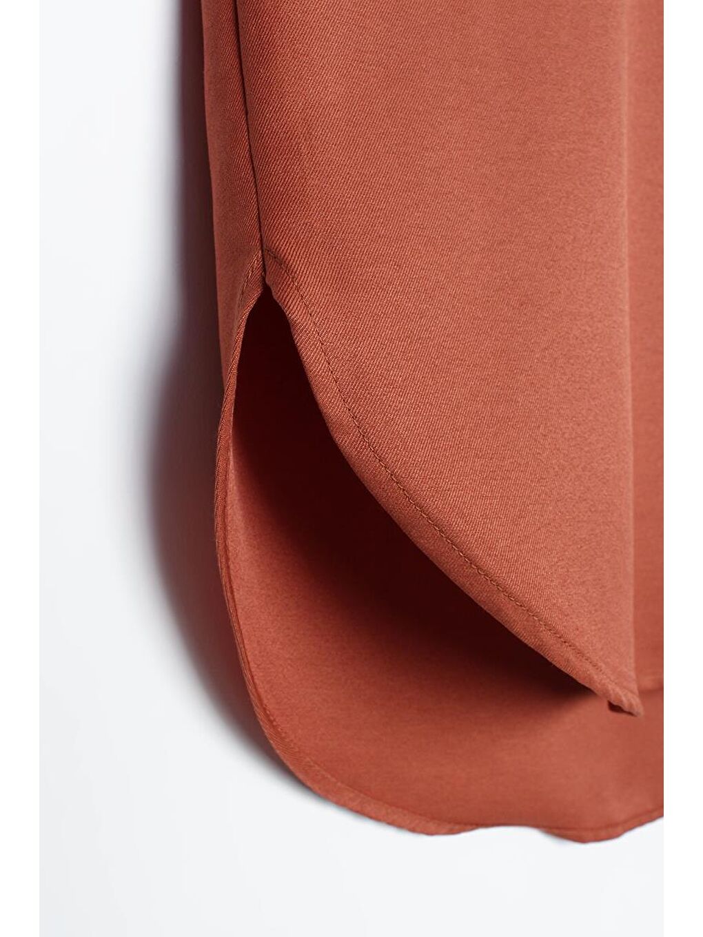 Kahverengi Soft Kiremit Oversize Basic Gömlek-4