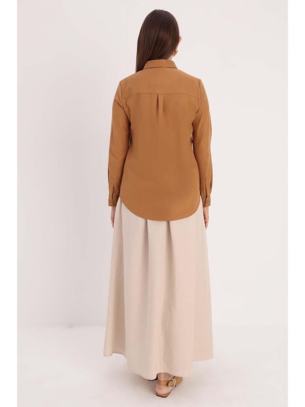 Sarı Hardal Basic Gizli Patlı Gömlek-3