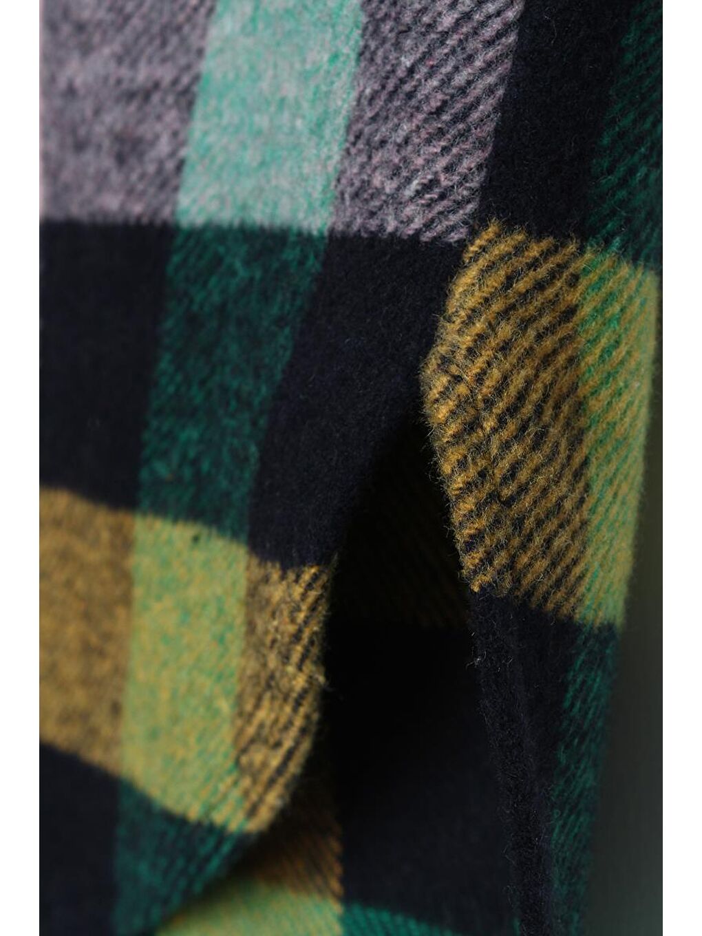 Yeşil-Lacivert Oversize Oduncu Gömlek Tunik-4