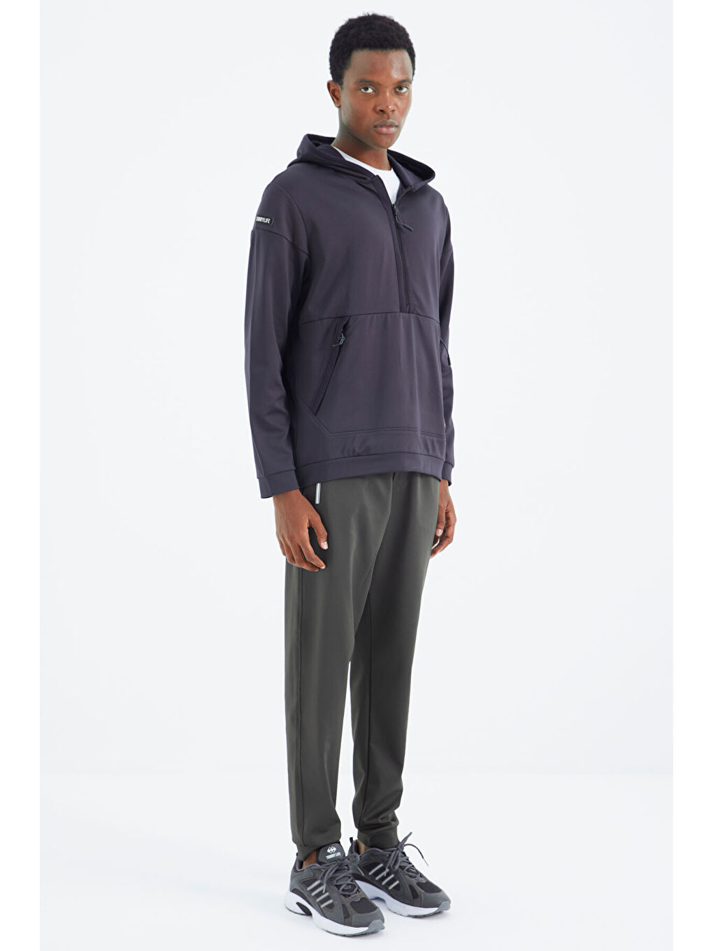 Haki Bağcıklı Cep Detaylı Rahat Kalıp  Erkek Jogger Eşofman Altı - 84993-2