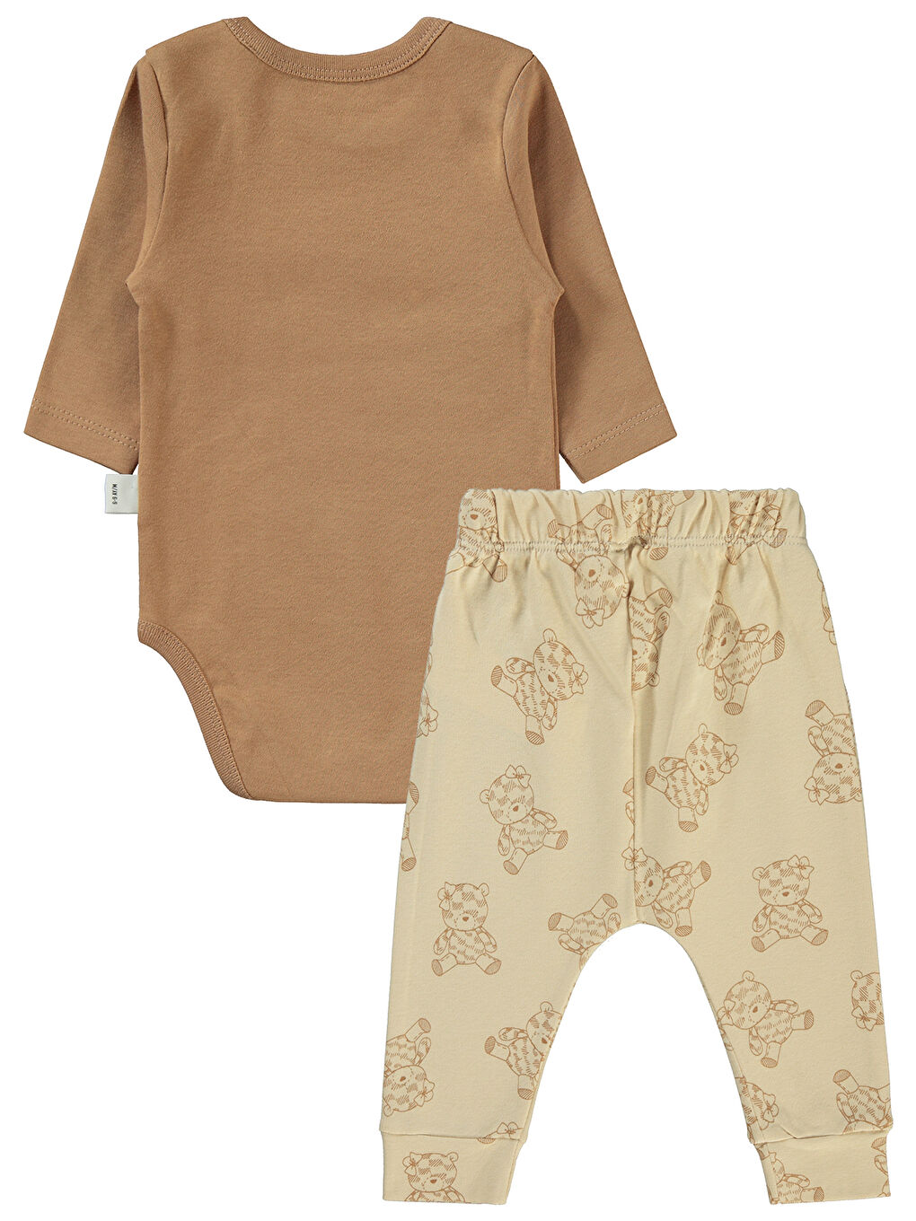 Kahverengi Baby Kız Bebek 3'lü Takım 6-18 Ay Kahve-1
