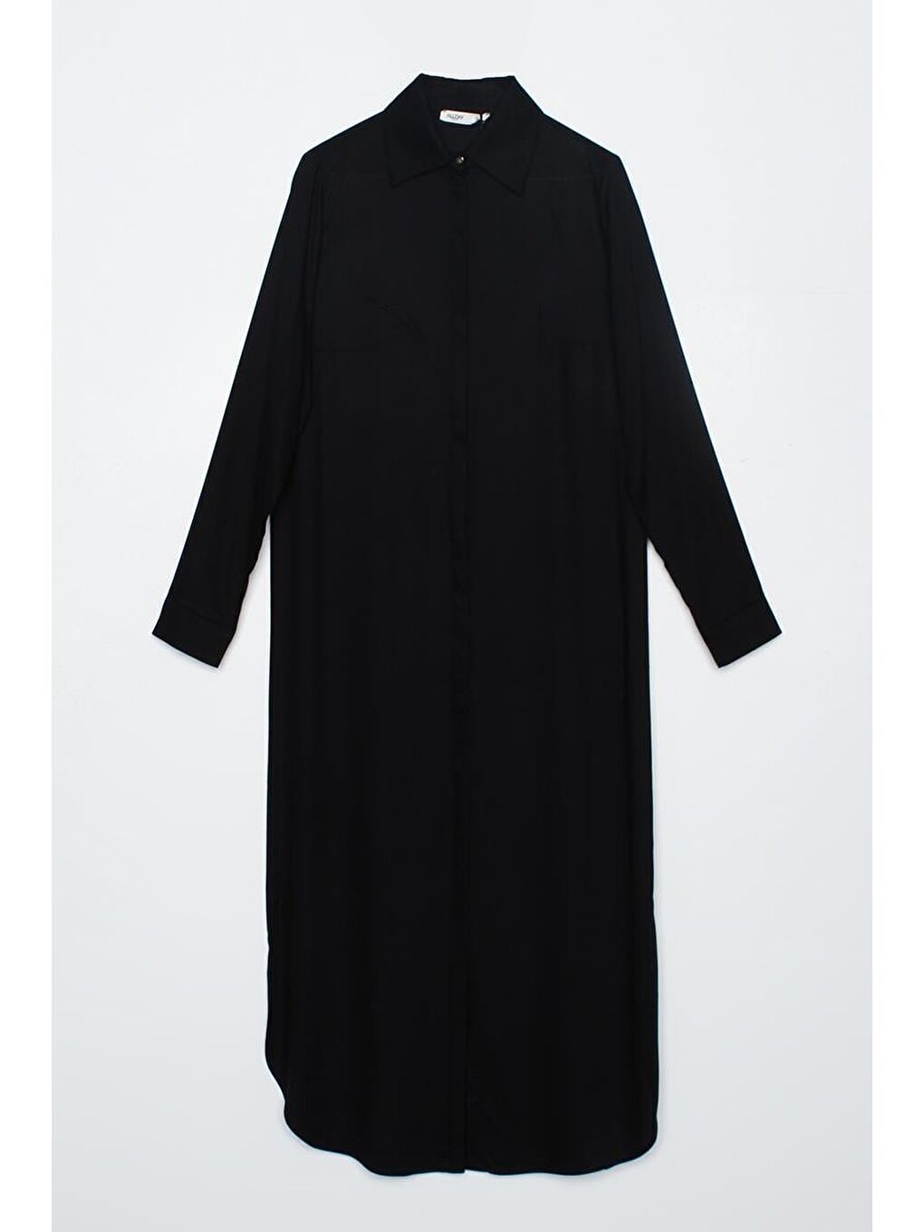 Siyah Gizli Patlı Gömlek Tunik-5