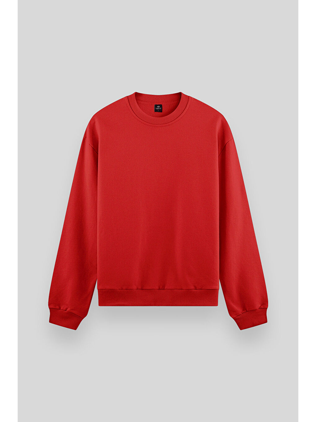 Kırmızı Basic Bisiklet Yaka Rahat Form Erkek Sweatshirt - 88053