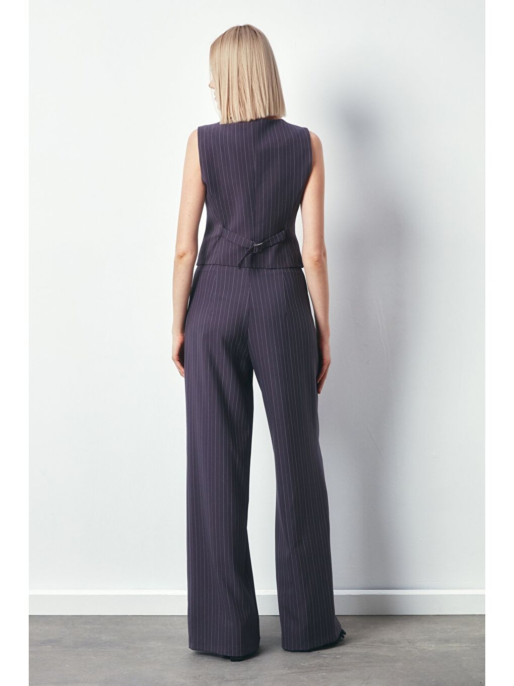 Düğmeli Yelek - Gri-4