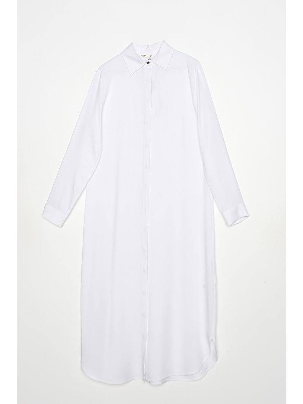 Beyaz Gizli Patlı Gömlek Tunik-5