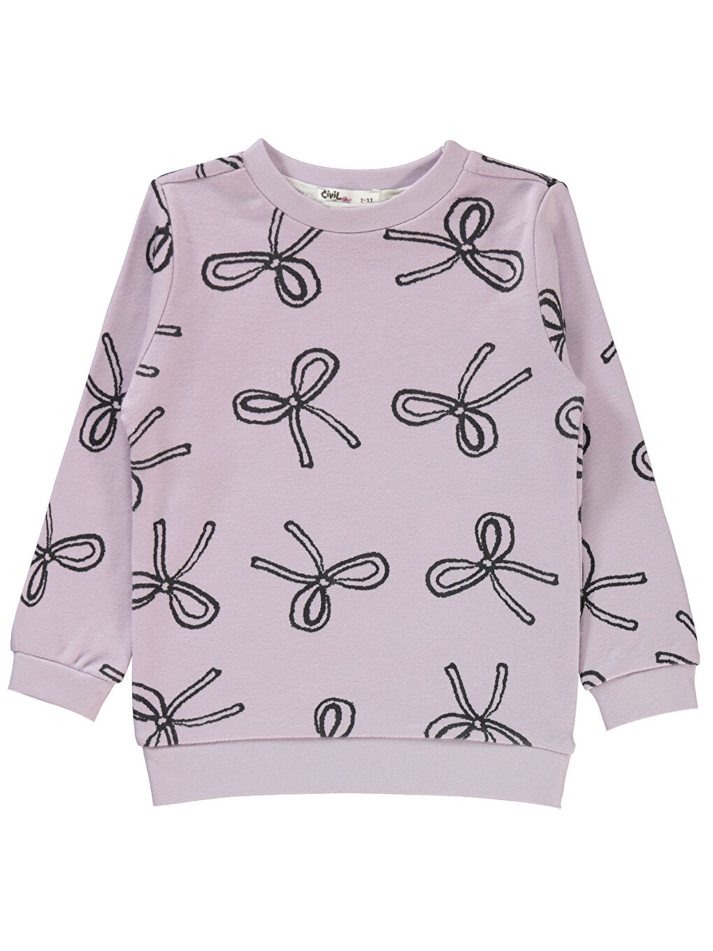 Mor Girls Kız Çocuk Sweatshirt 2-5 Yaş Nazik Lavanta