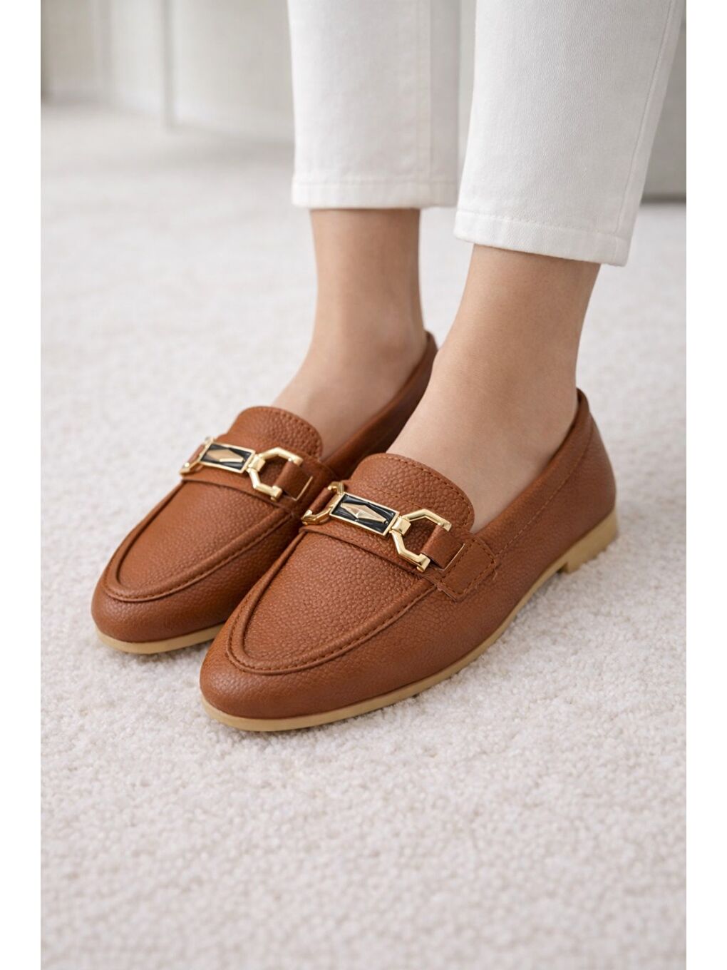 Kahverengi AL-2016 Rahat Taban Kadın Babet Anne Ayakkabısı Günlük Bayan Ayakkabı