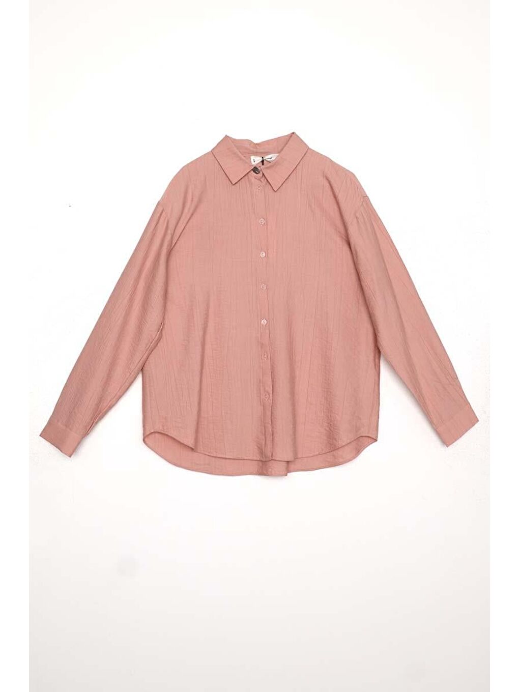 Pembe Gül Manşet Detaylı Düğmeli Gömlek-4