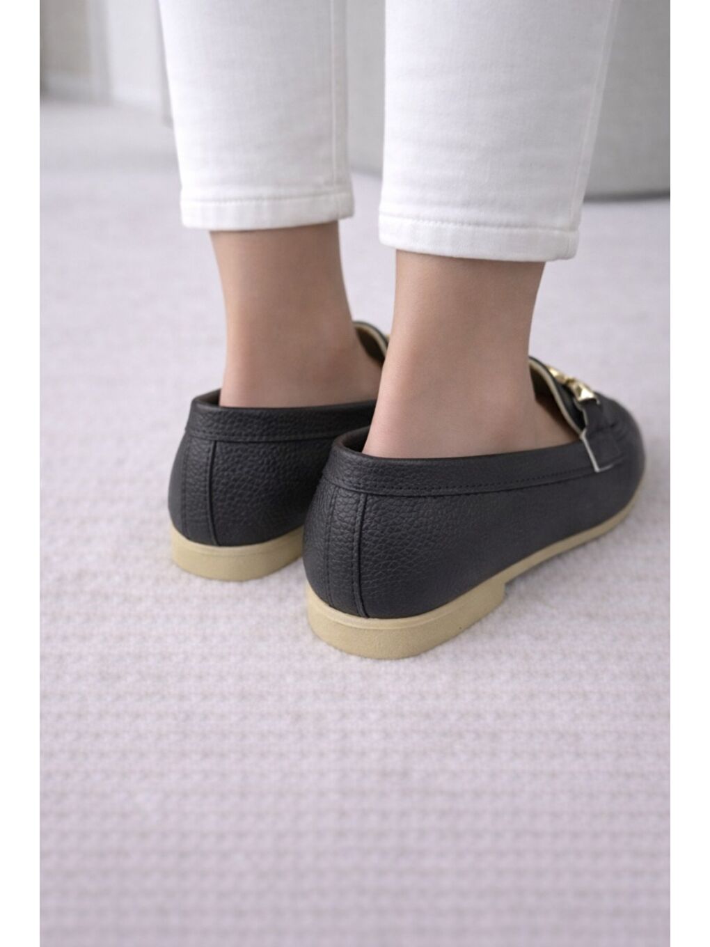 Siyah AL-2016 Rahat Taban Kadın Babet Anne Ayakkabısı Günlük Bayan Ayakkabı-3