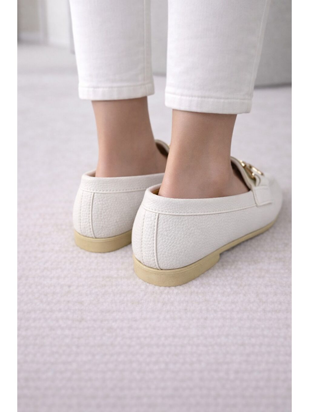 Beyaz AL-2016 Rahat Taban Kadın Babet Anne Ayakkabısı Günlük Bayan Ayakkabı-3