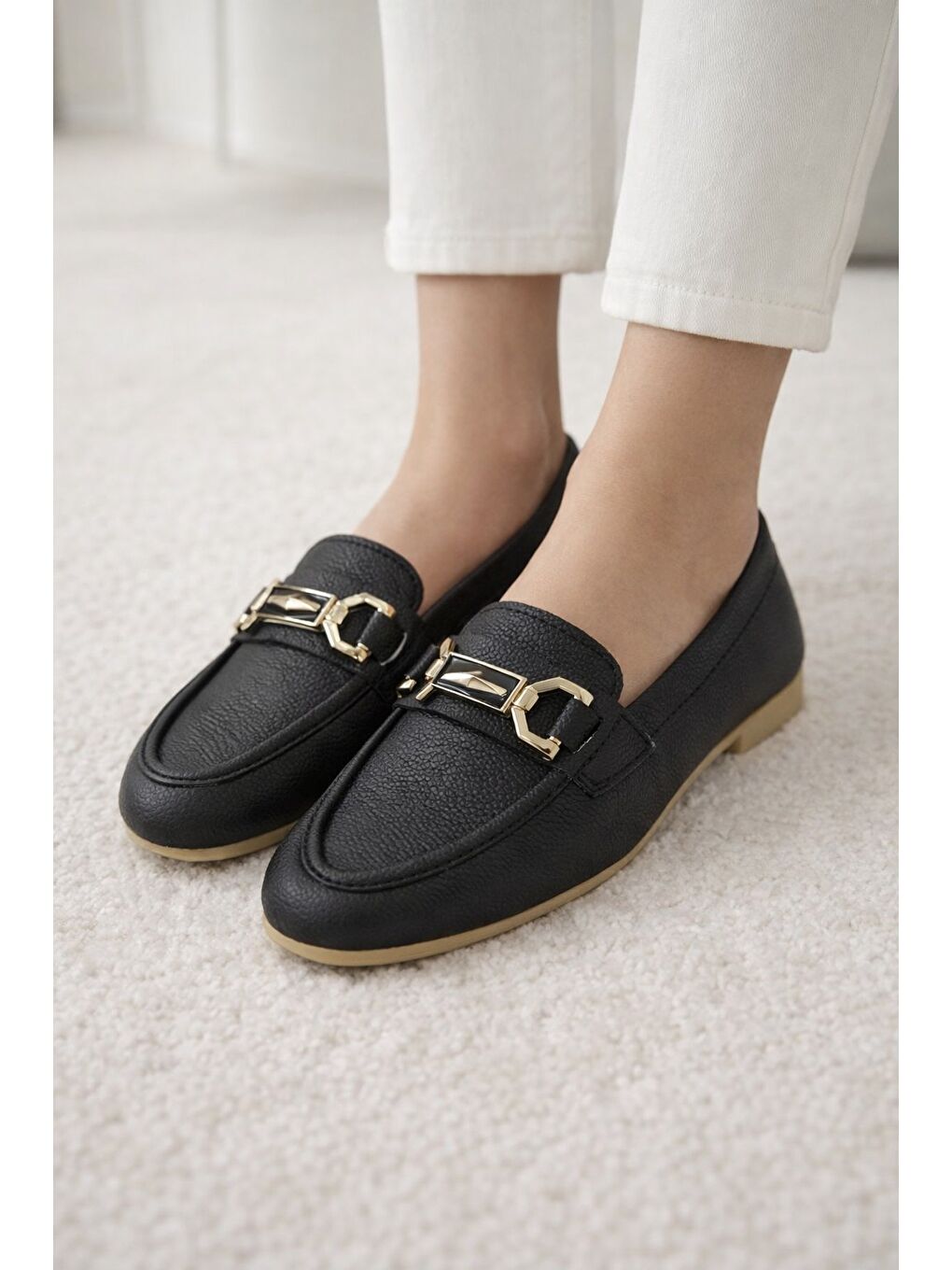 Siyah AL-2016 Rahat Taban Kadın Babet Anne Ayakkabısı Günlük Bayan Ayakkabı-4