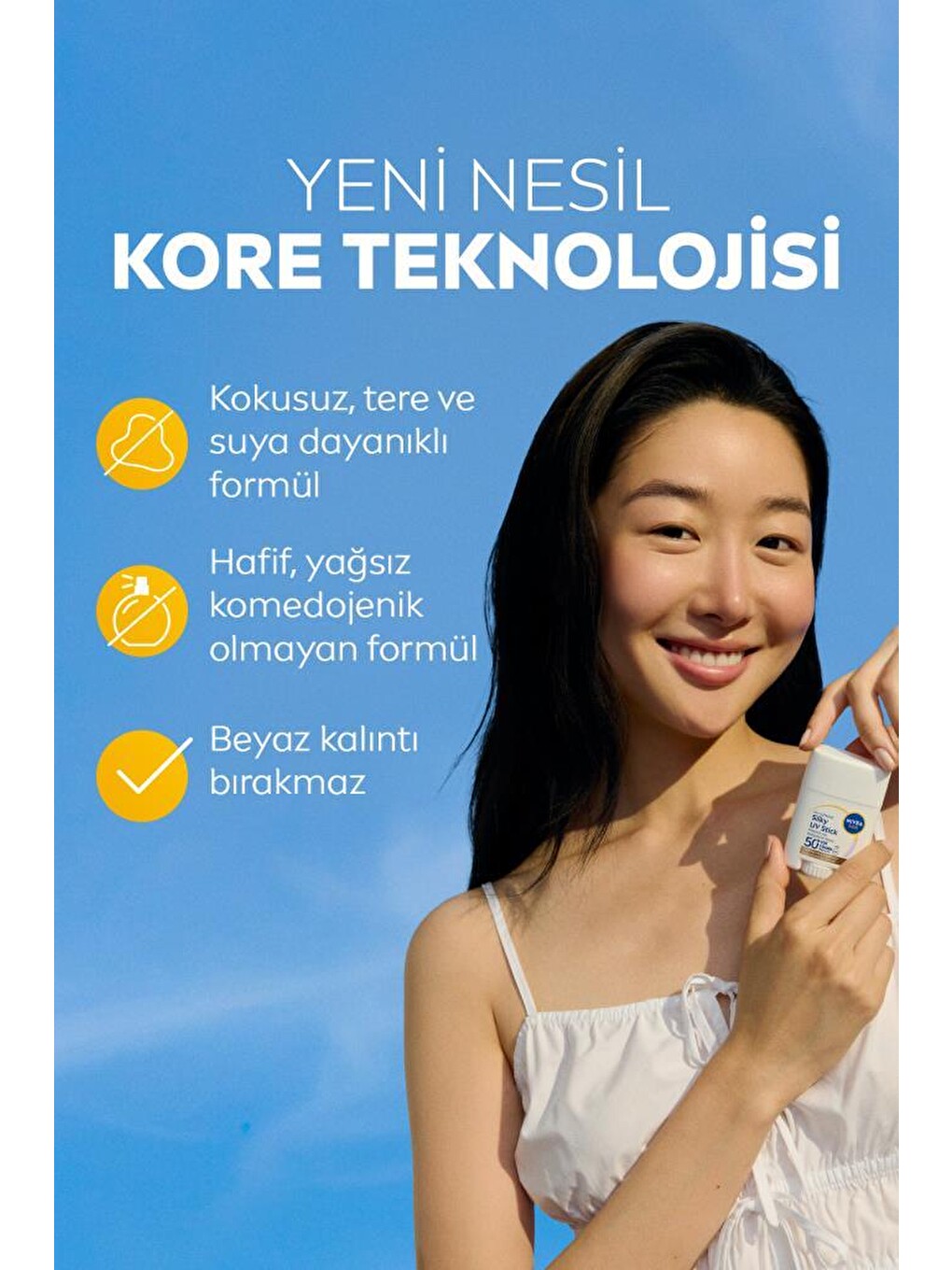 Sun Spf50 Yüksek Güneş Korumalı Stick Yüz Güneş Kremi 15 Gr,hassas Yüz Bölgeleri,kokusuz Formül-3