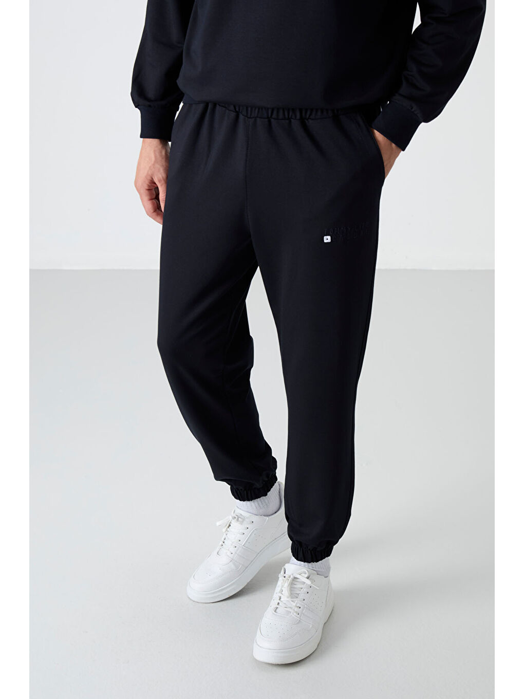 Lacivert Casual O Yaka Jogger Erkek Oversize Eşofman Takımı - 85120-4