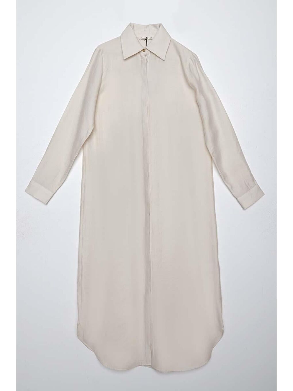 Bej Taş-Gizli Patlı Uzun Gömlek Tunik-5