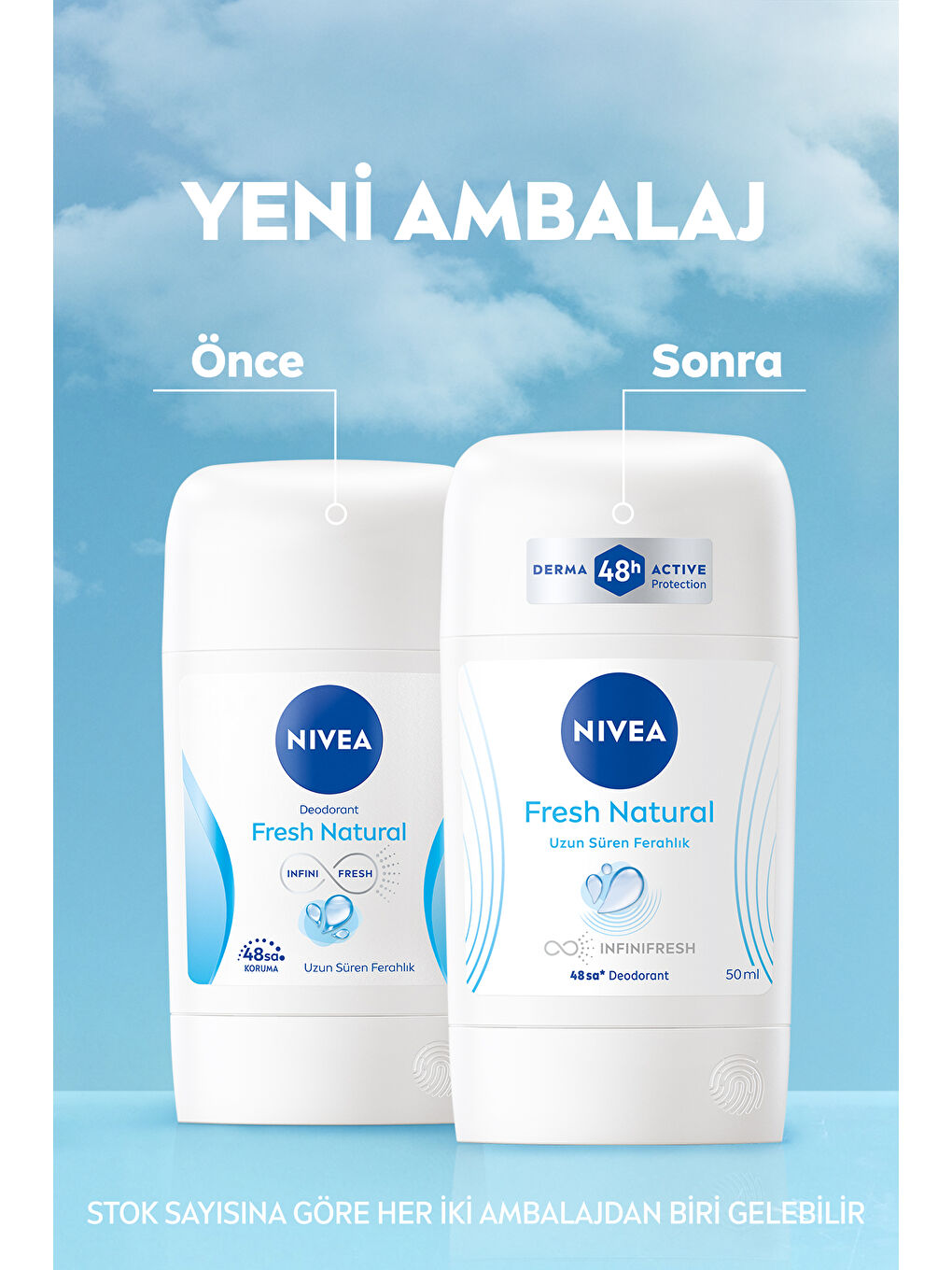 NIVEA Kadın Stick Deodorant Fresh Natural 50ml, Ter Kokusuna Karşı 48 Saat Koruma, Uzun Süren Ferahlık - 1