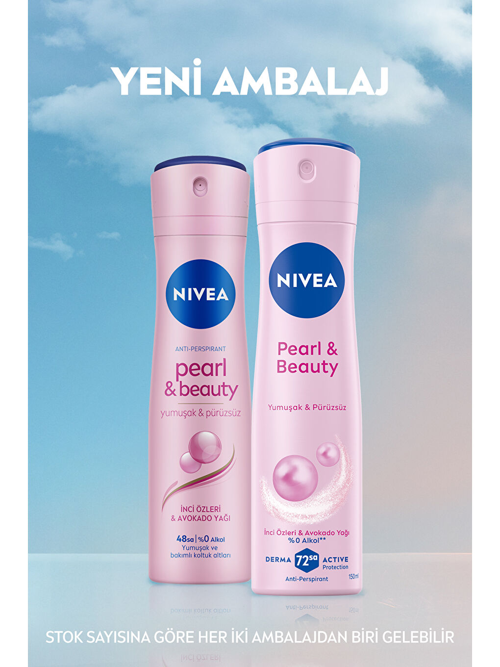 NIVEA Kadın Sprey Deodorant Pearl & Beauty 150ml, 72 Saat Anti-perspirant Koruma, Pürüzsüz Koltuk Altı - 1