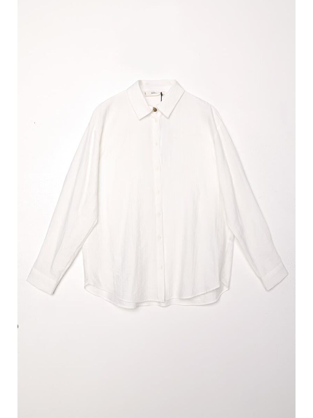 Ekru Manşet Detaylı Düğmeli Gömlek-5