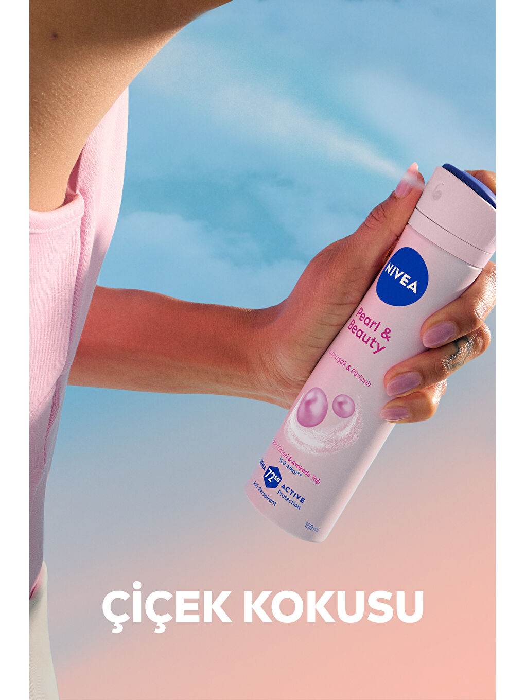 NIVEA Kadın Sprey Deodorant Pearl & Beauty 150ml, 72 Saat Anti-perspirant Koruma, Pürüzsüz Koltuk Altı - 4