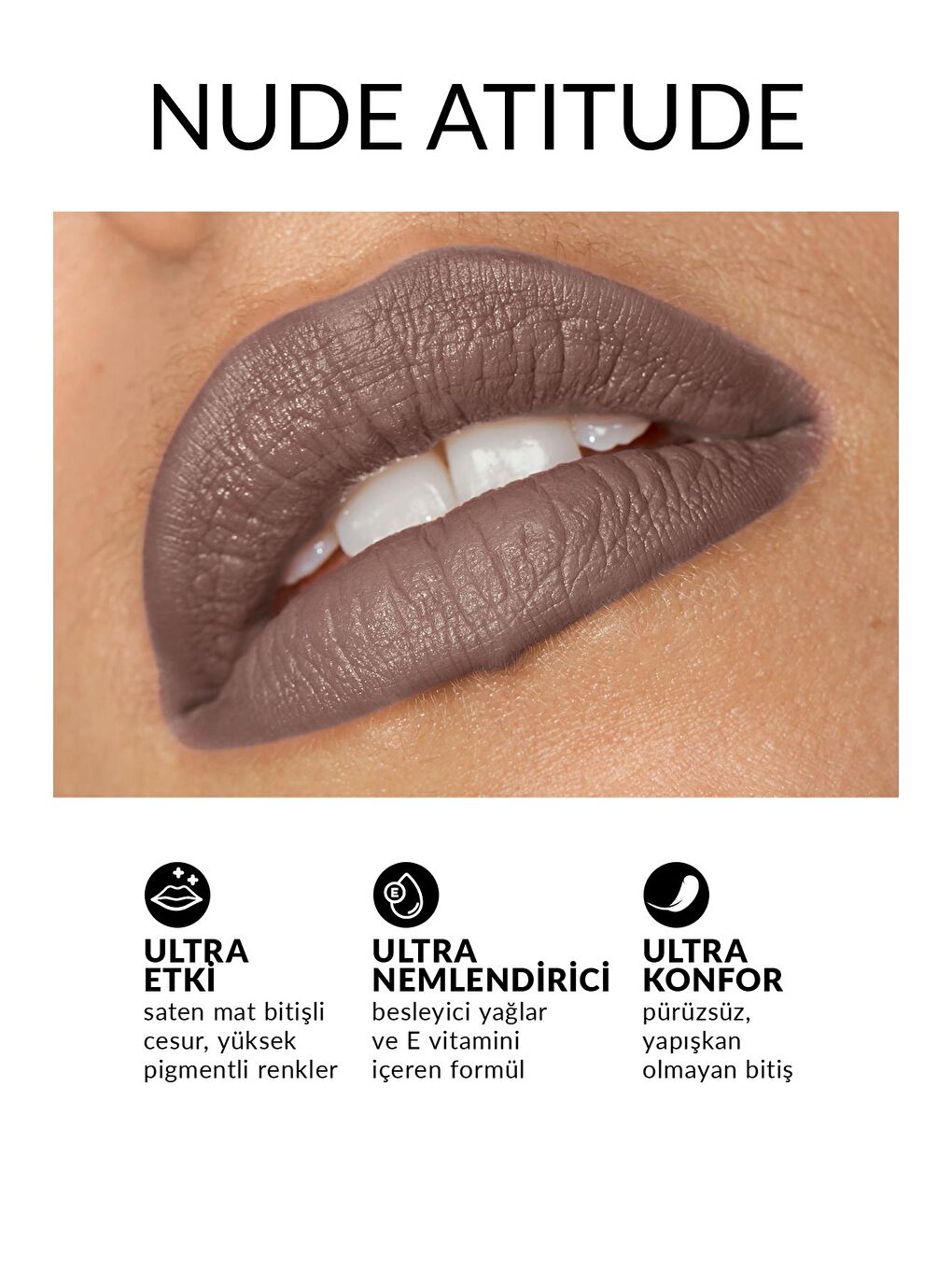 Ultra Colour Ultra Likit Mat Ruj 7 Ml. Nude Attitude-1