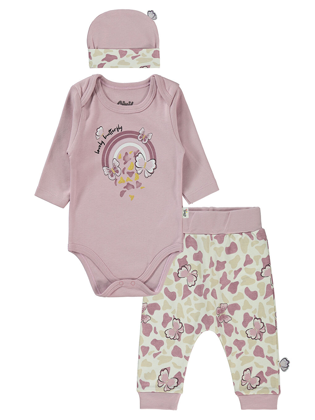 Baby Kız Bebek 3'lü Takım 6-18 Ay Lila