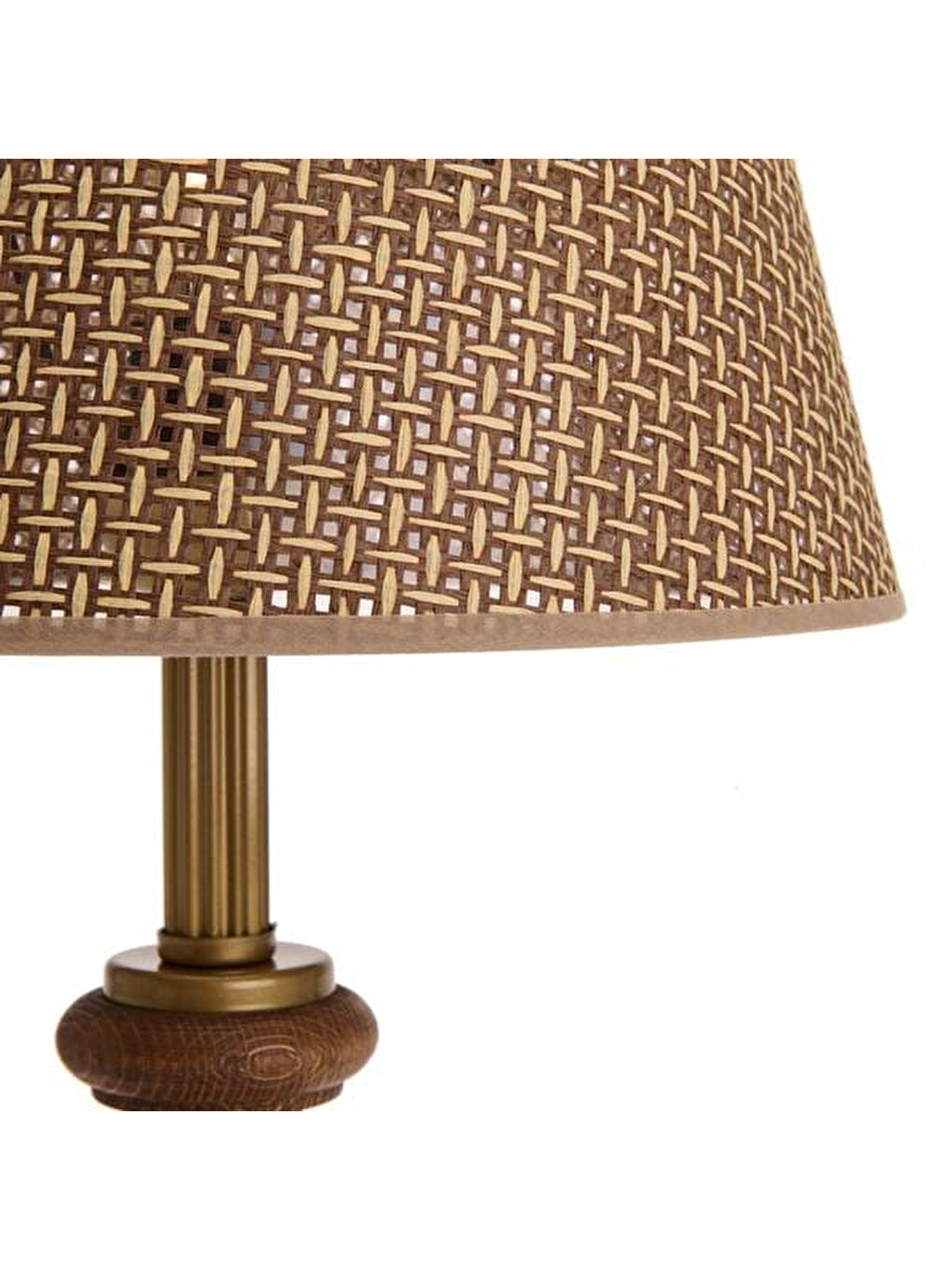Lighting Fiona Ahşap Abajur - Ceviz Ayak / Kahverengi Başlık - 40 Cm-1