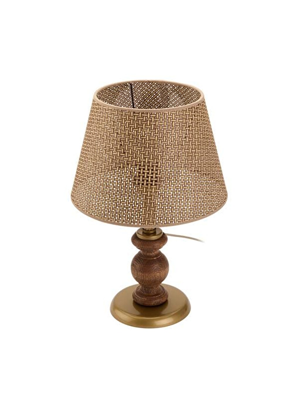 Lighting Fiona Ahşap Abajur - Ceviz Ayak / Kahverengi Başlık - 40 Cm-2