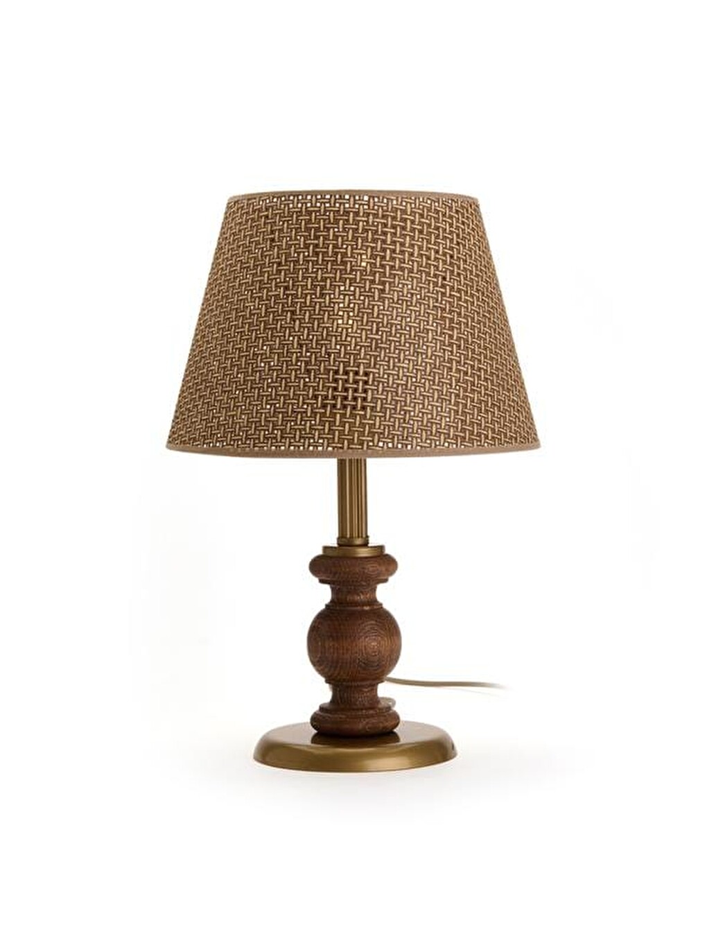 Lighting Fiona Ahşap Abajur - Ceviz Ayak / Kahverengi Başlık - 40 Cm-4