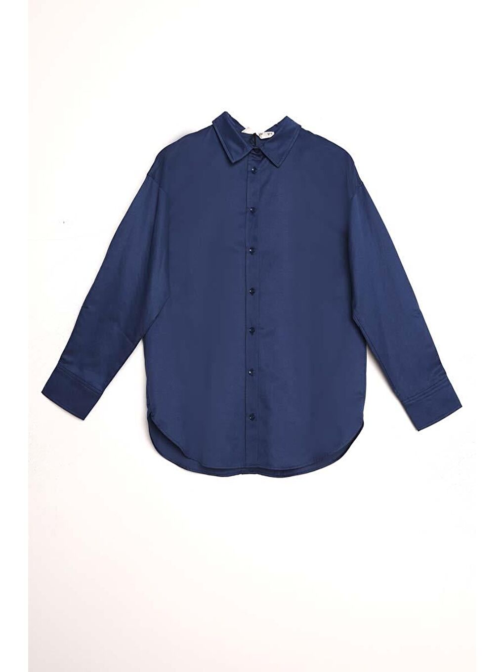 Lacivert Önden Ve Arkadan Düğmeli Gömlek-4