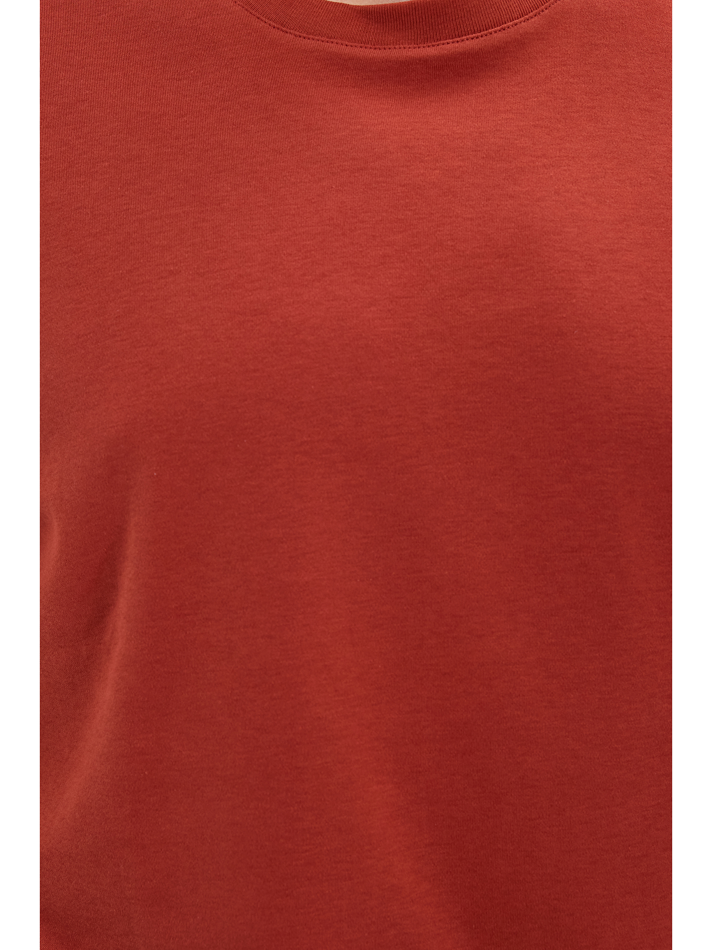 Kahverengi Unisex Relax Fit Rahat Kesim %100 Pamuk Yumuşak Dokulu Hafif Kalın Kiremit Bisiklet Yaka Tişört-3