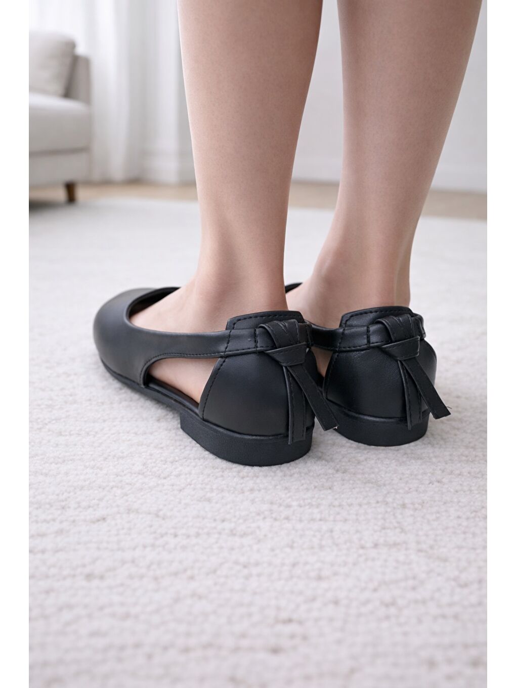 Siyah LUNESSA Kadın Babet Sandalet Yazlık Ayakkabı Sivri Burun Günlük Babet-2