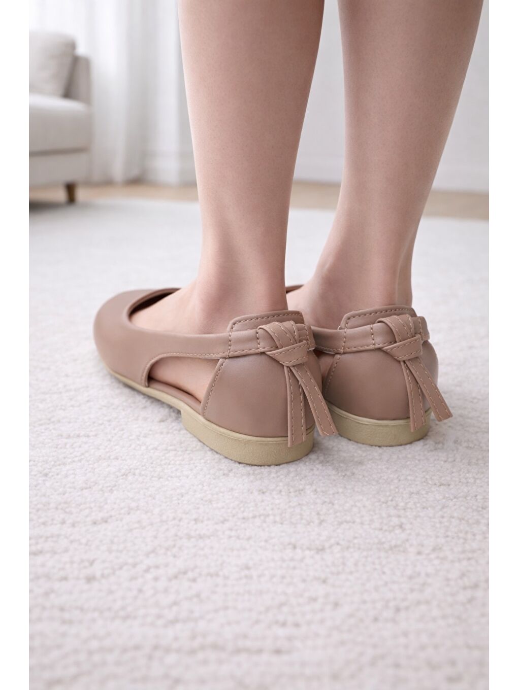 Kahverengi LUNESSA Kadın Babet Sandalet Yazlık Ayakkabı Sivri Burun Günlük Babet-2