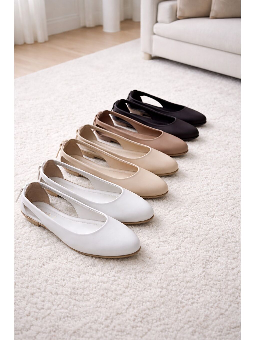 Kahverengi LUNESSA Kadın Babet Sandalet Yazlık Ayakkabı Sivri Burun Günlük Babet-3