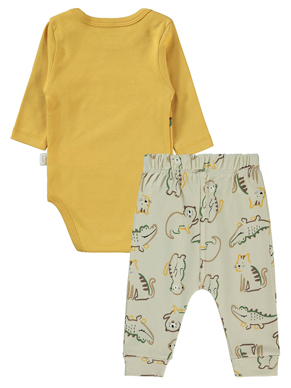 Kahverengi Baby Erkek Bebek 3'lü Takım 6-18 Ay Hardal-1