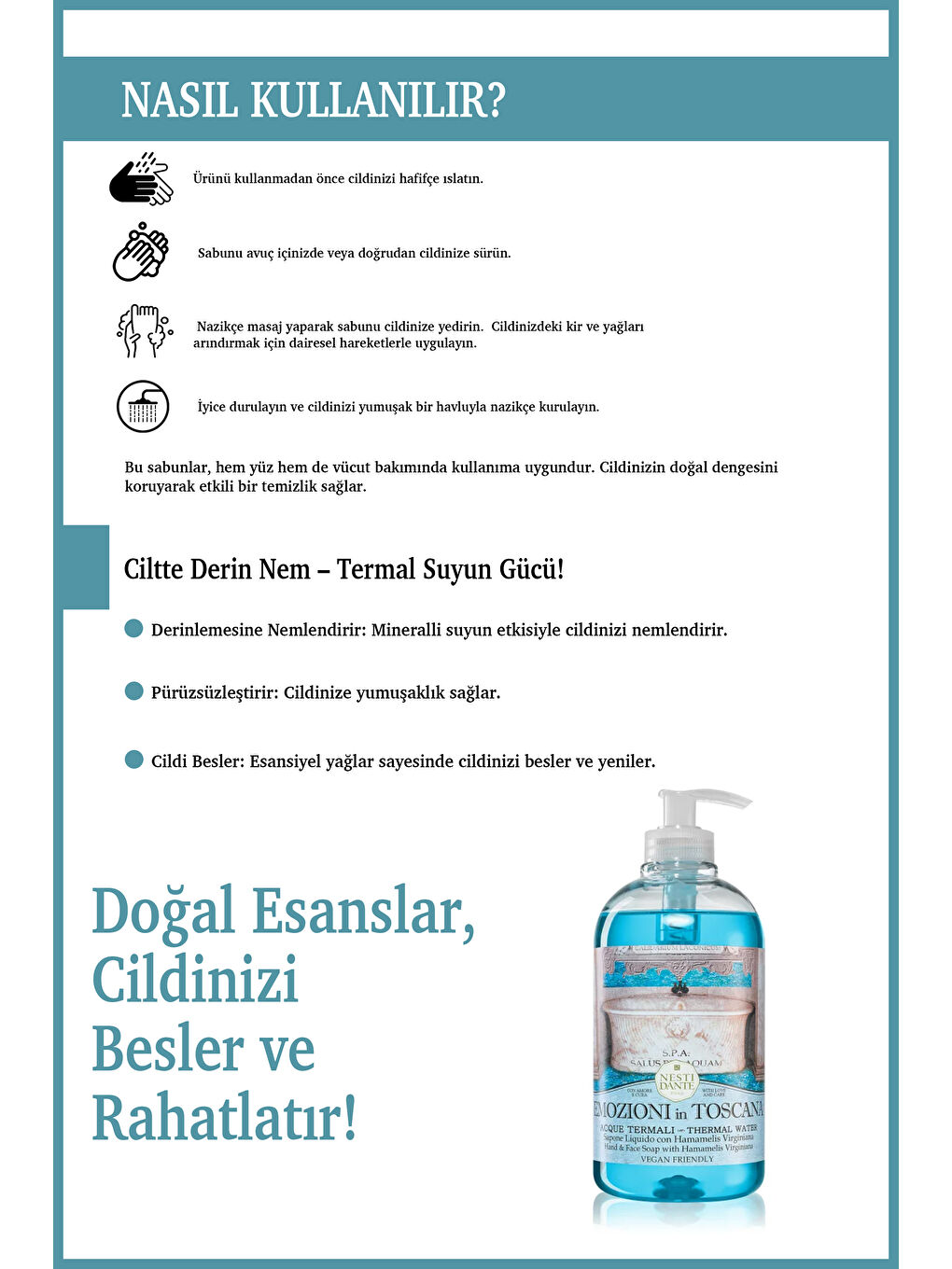 Emozioni In Toscana Acque Termal Sıvı Sabun 500ml |Nemlendirici| Mineralli Su-3