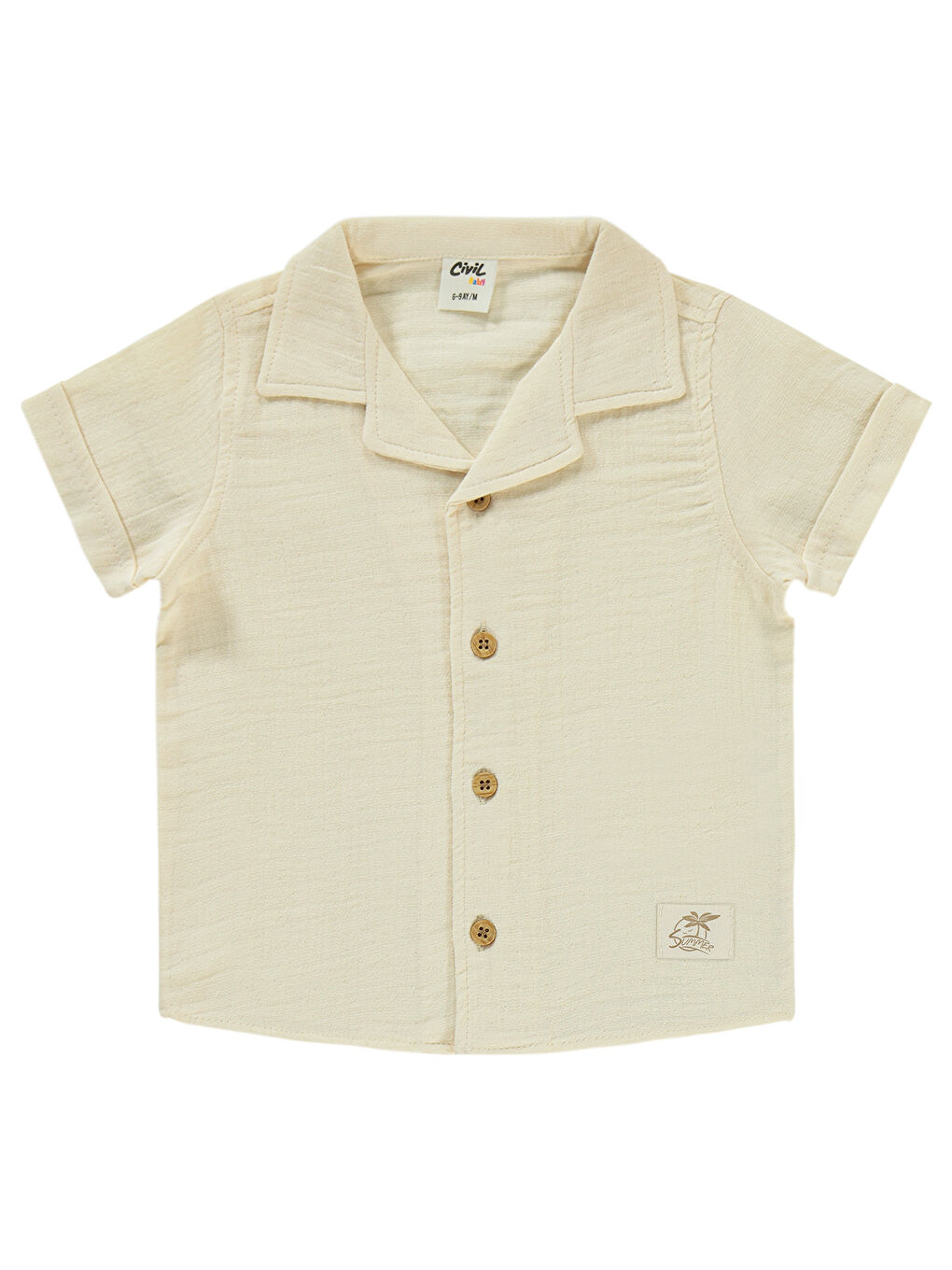 Baby Erkek Bebek Şortlu Takım 6-18 Ay Bej-2