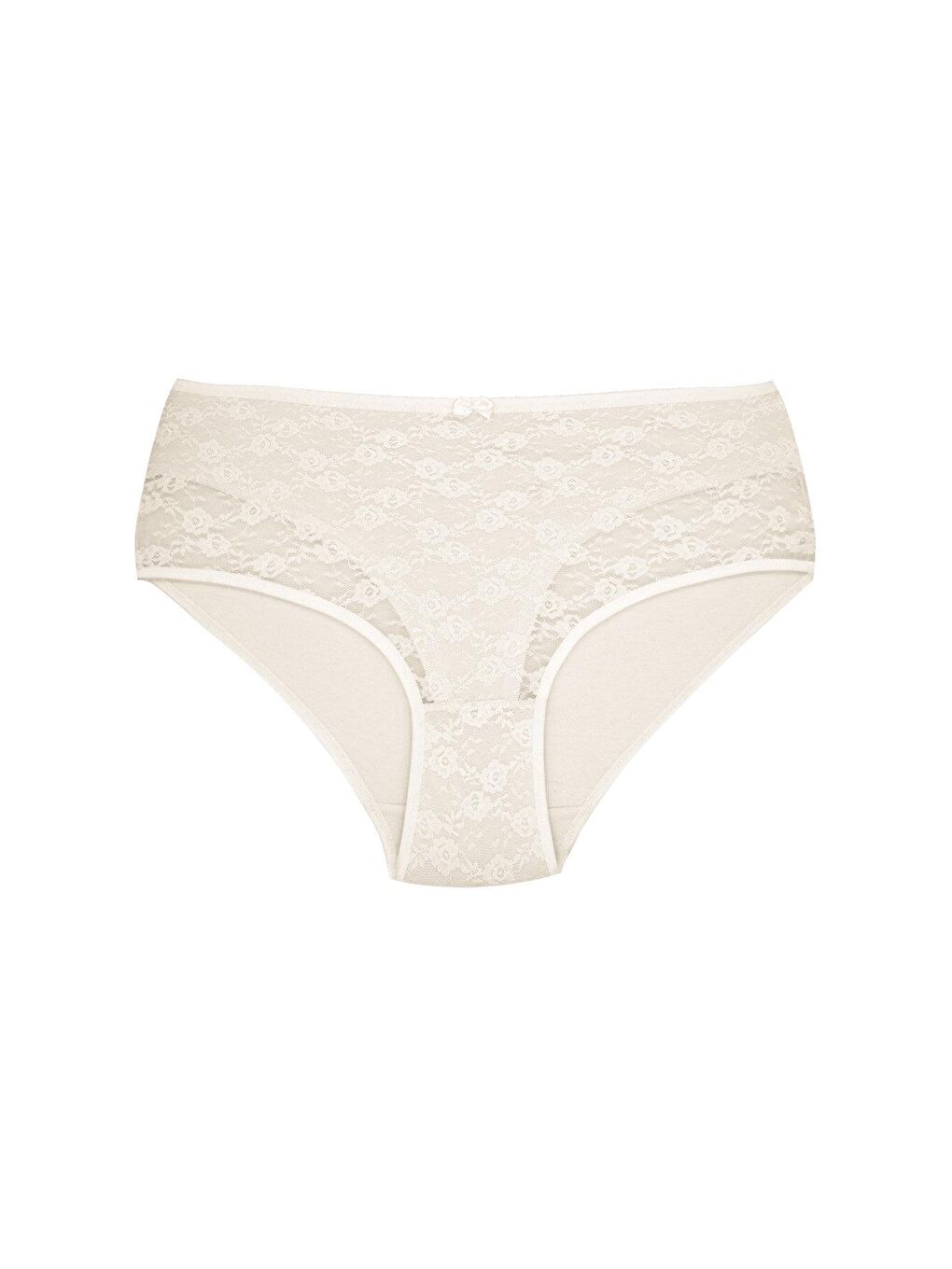 Siyah Pamuklu Önü Astarlı Lez Dantel Yüksek Bel Kadın Külot 3'lü-1