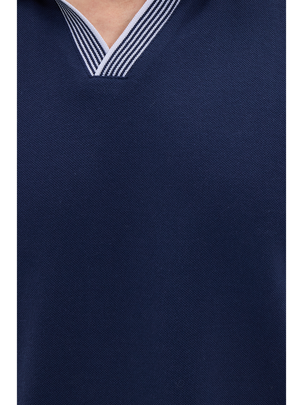 Erkek Slim Fit Dar Kesim %100 Pamuk Lacivert Polo Yaka Tişört-4