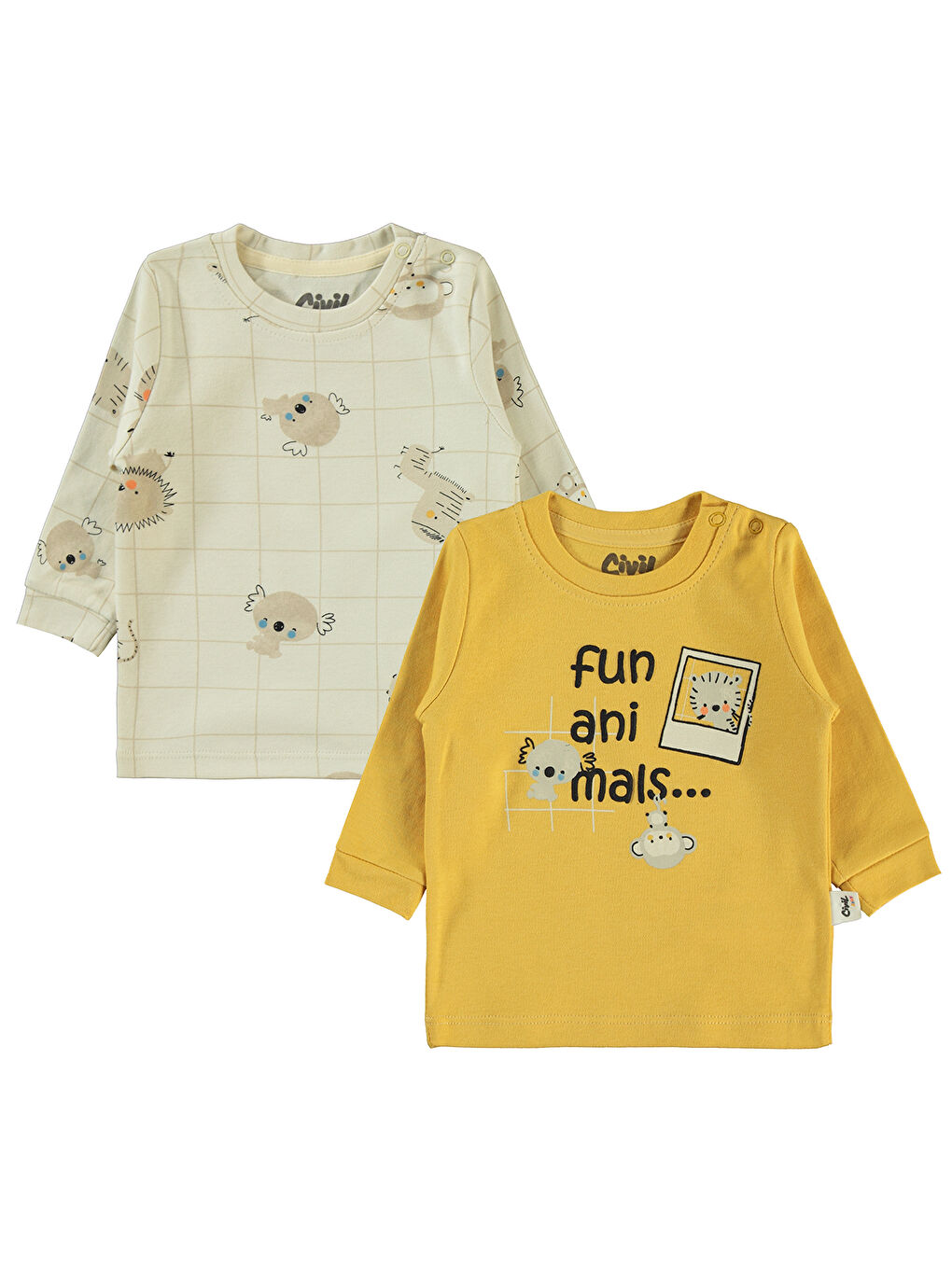 Kahverengi Baby Erkek Bebek 2'li Sweatshirt 6-18 Ay Hardal